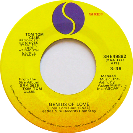 TOM TOM CLUB / GENIUS OF LOVE [USED 7inch/US] 840円