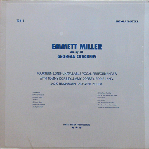 EMMETT MILLER / THE OLD MASTERS [USED LP/US] 1680円